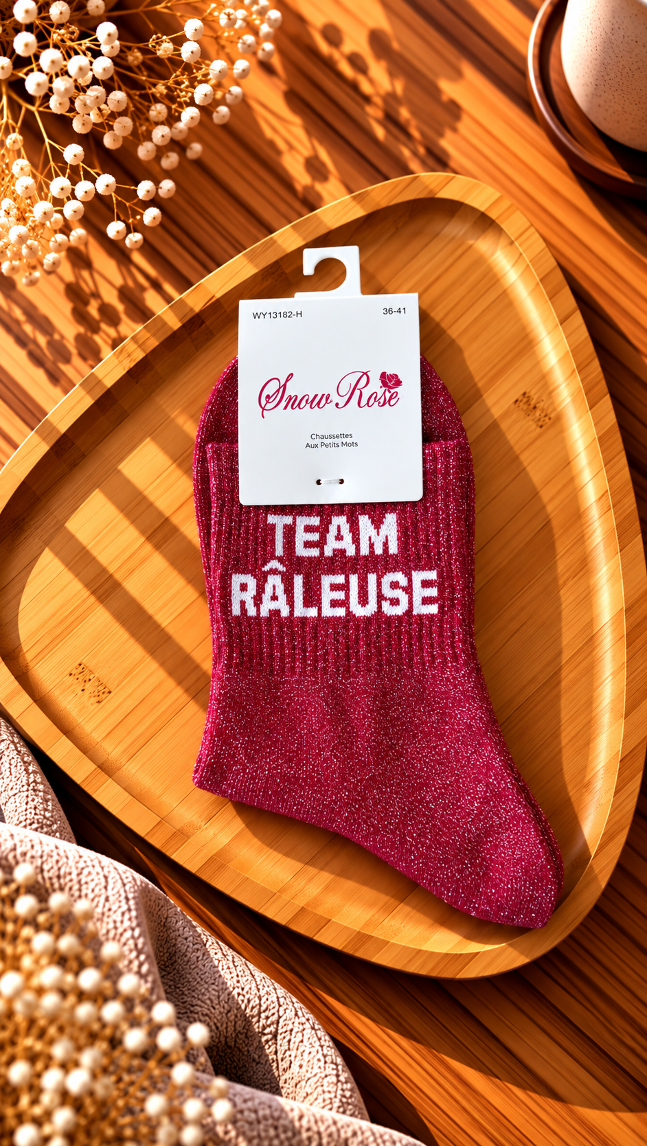 Chaussettes à paillettes «TEAM RÂLEUSE »