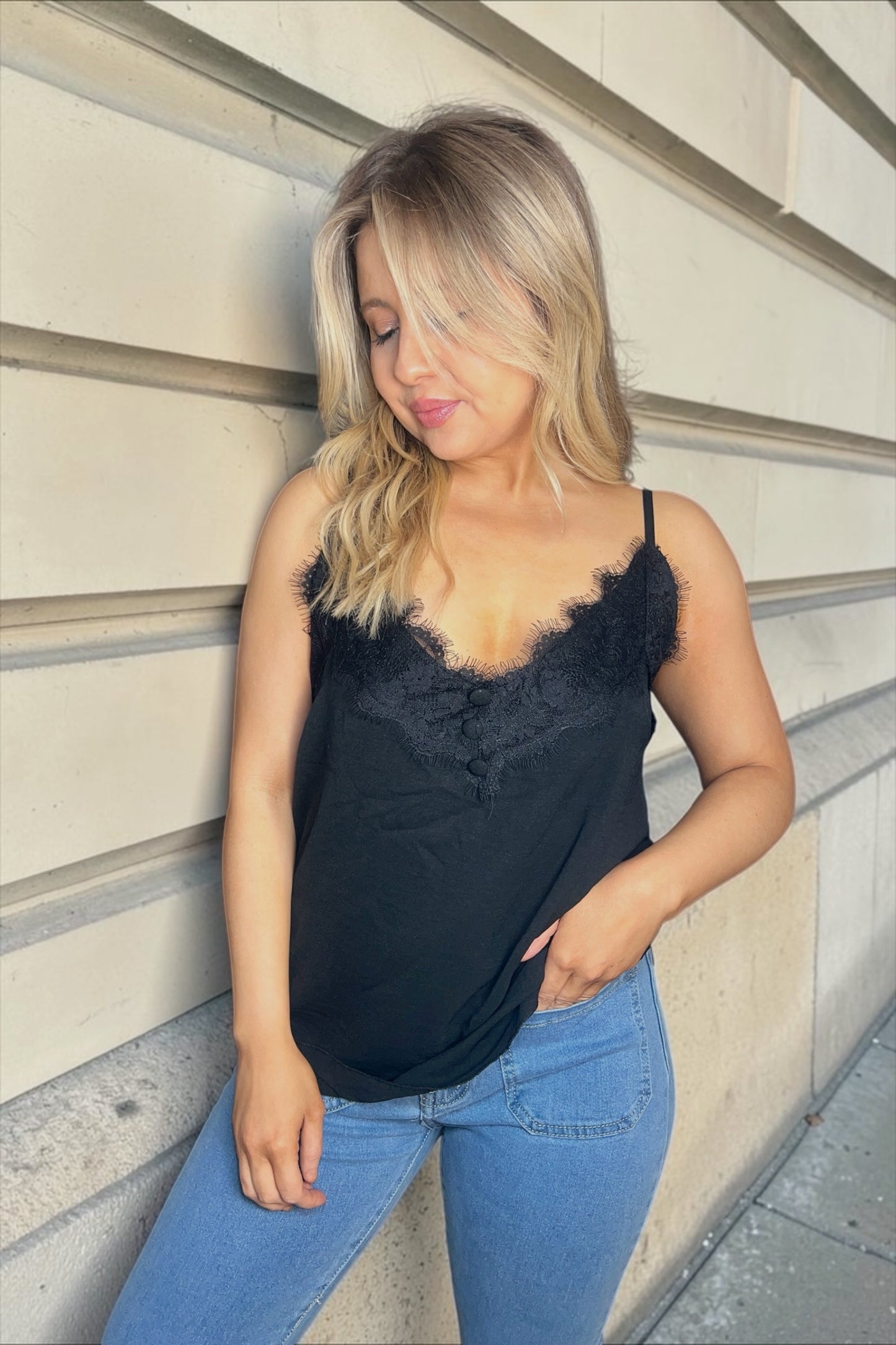 Débardeur Dentelle Mona Noir