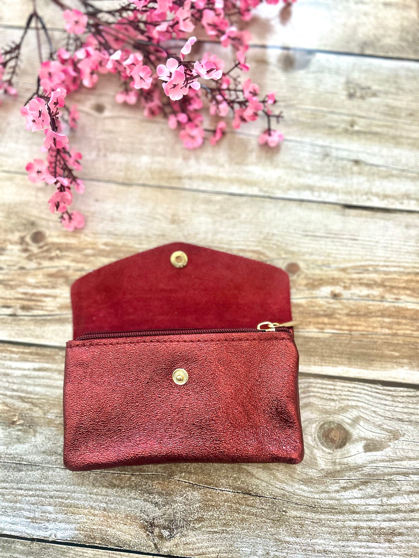 Porte-monnaie June Bordeaux (100% cuir)