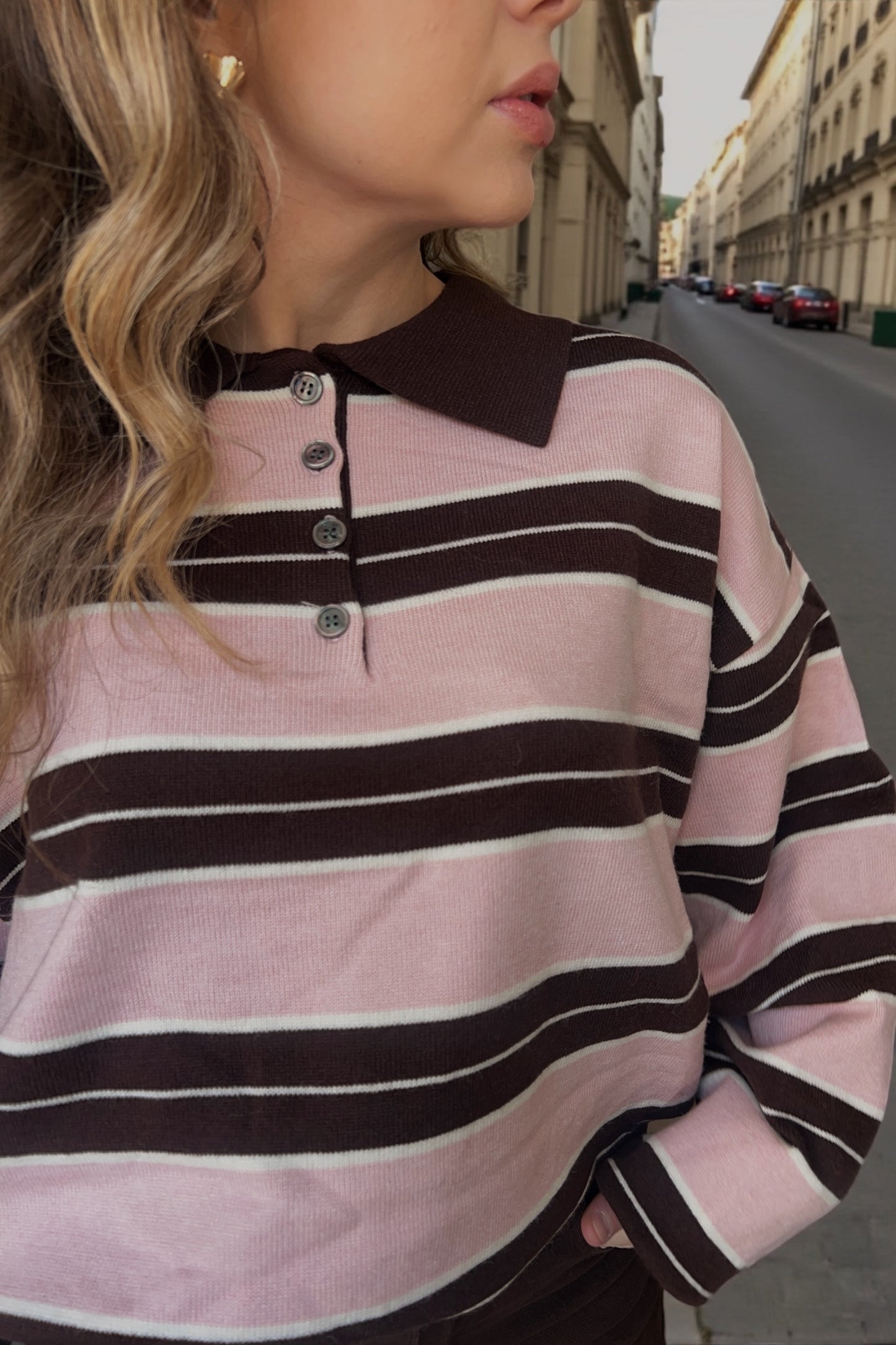 Pull Gaby Rose/Chocolat