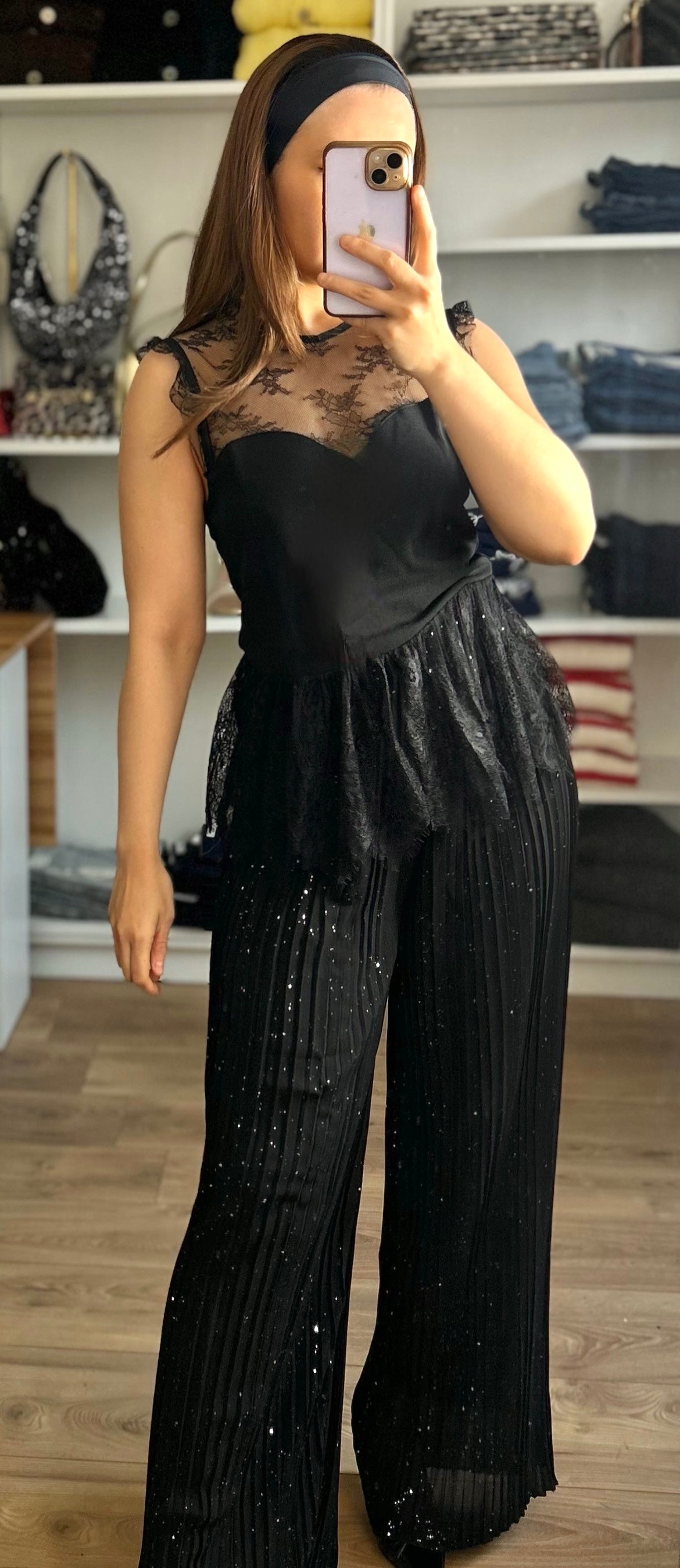 Pantalon Noa Noir à Paillettes