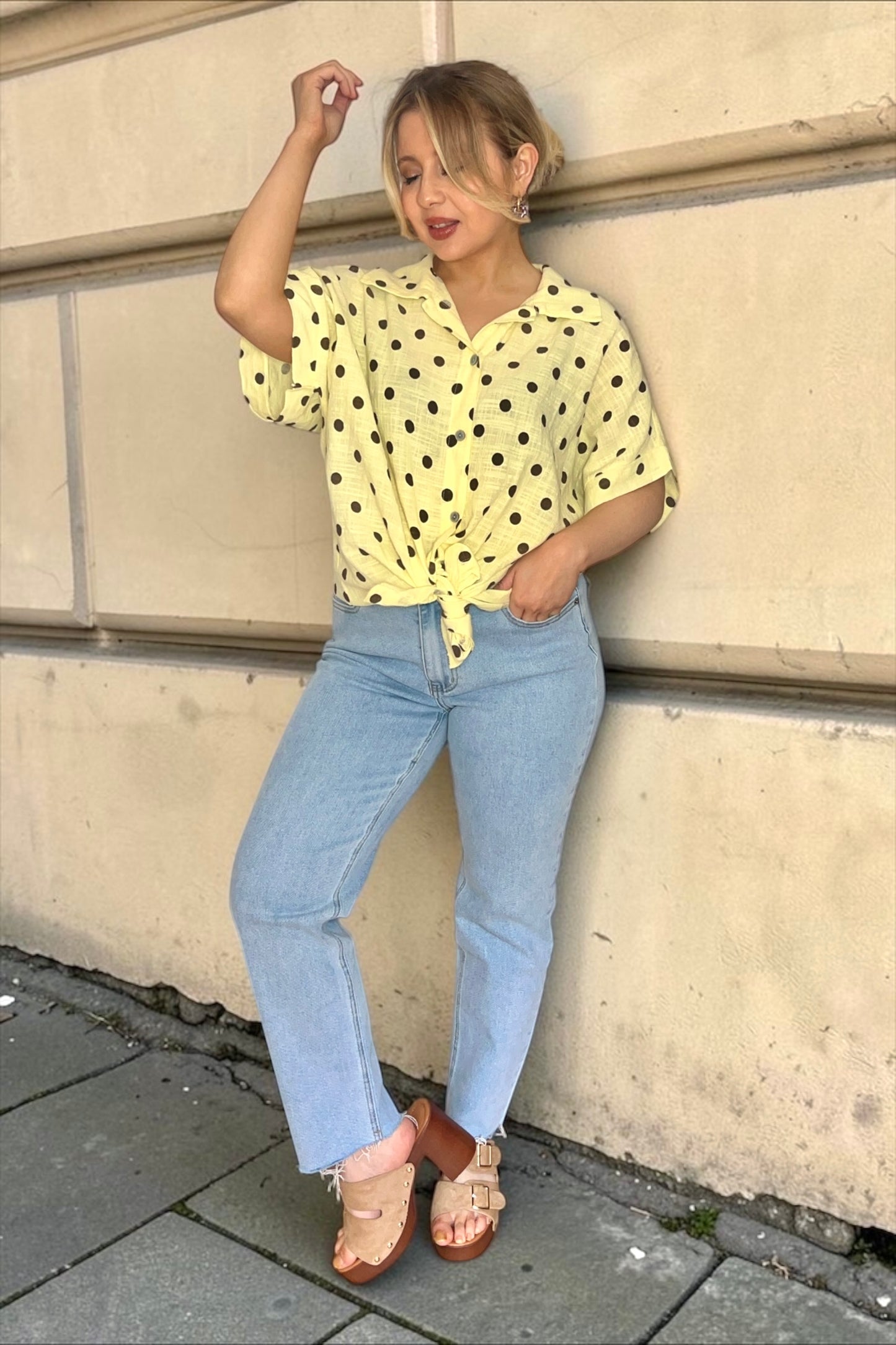 Chemise à Pois Suzon Jaune