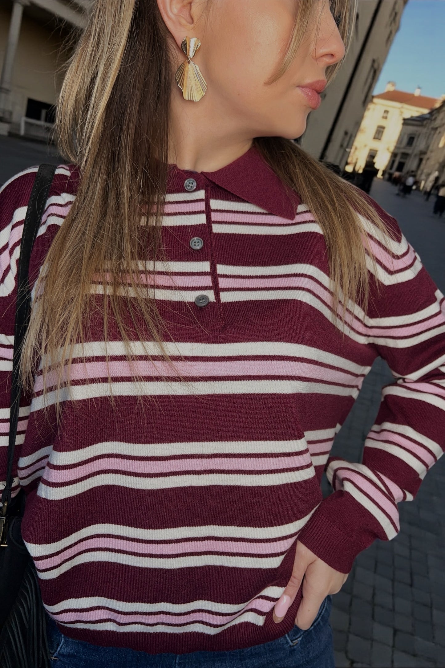 Top Manon Burgundy/Rose