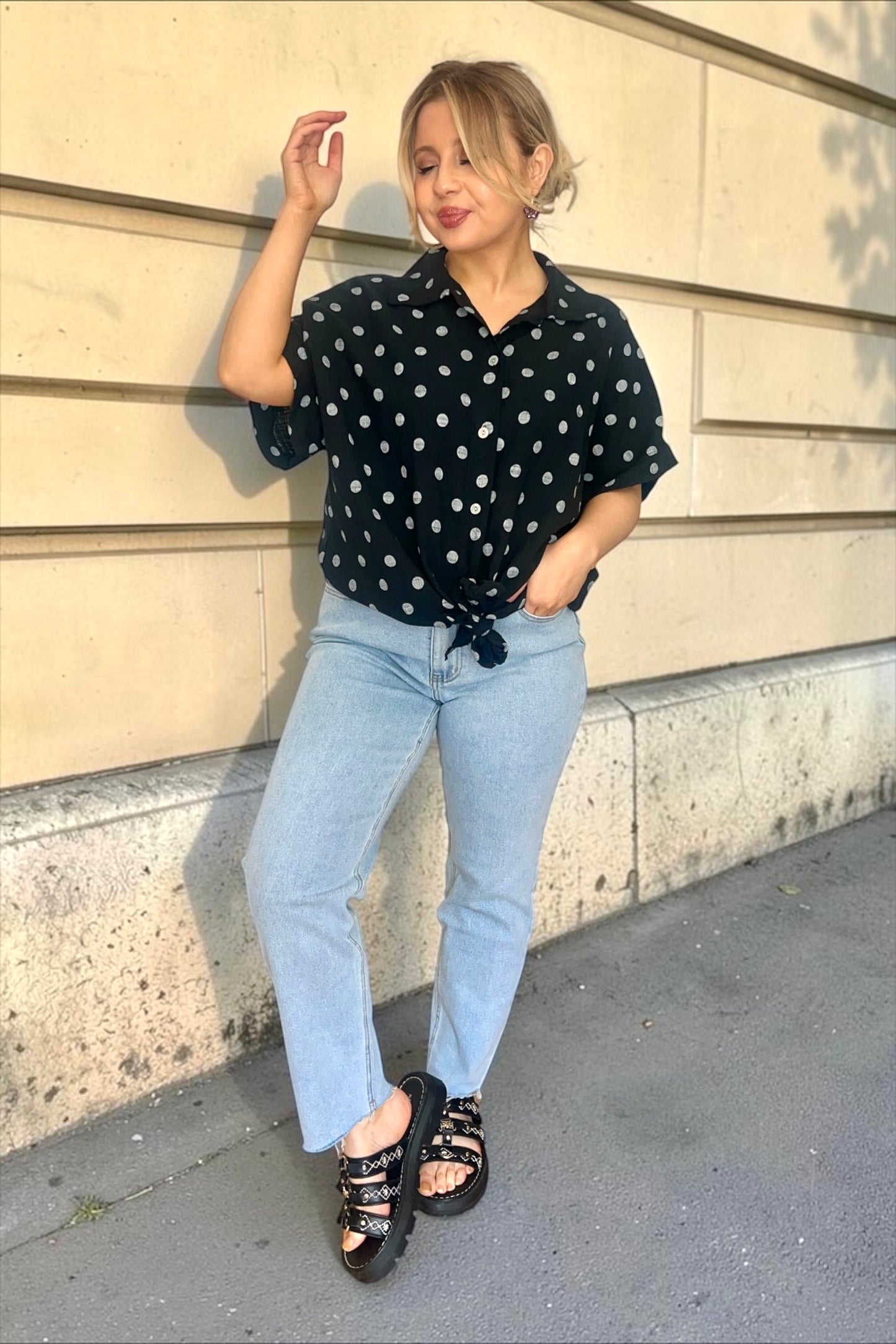 Chemise à Pois Suzon Noire