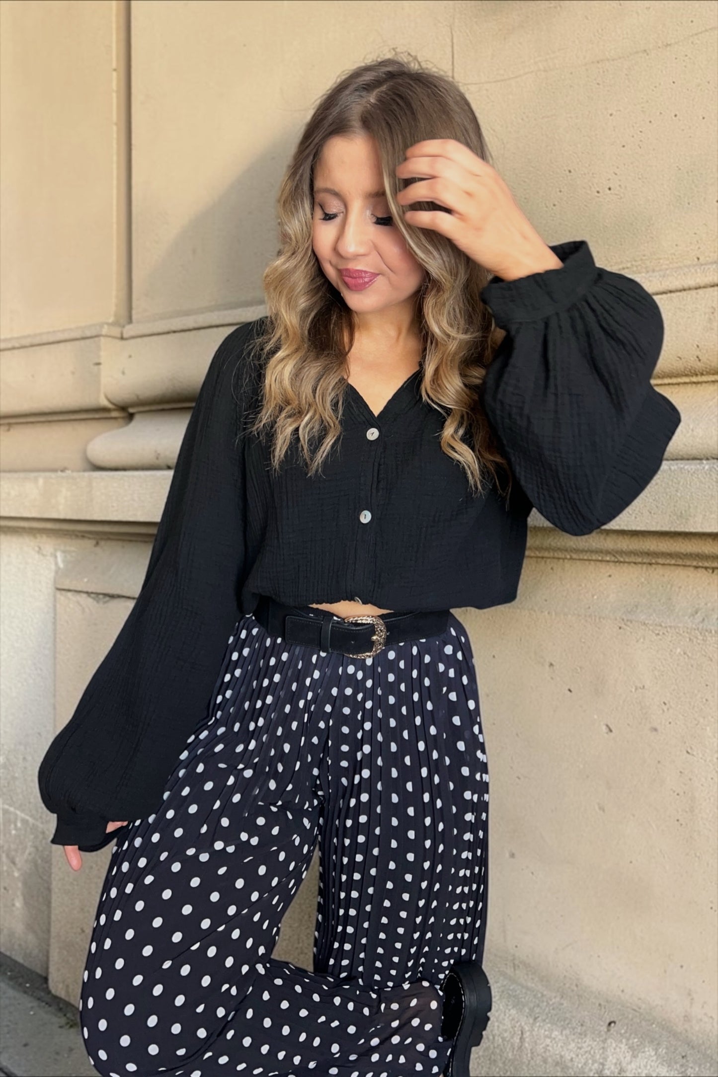 Pantalon Yumi Noir à pois