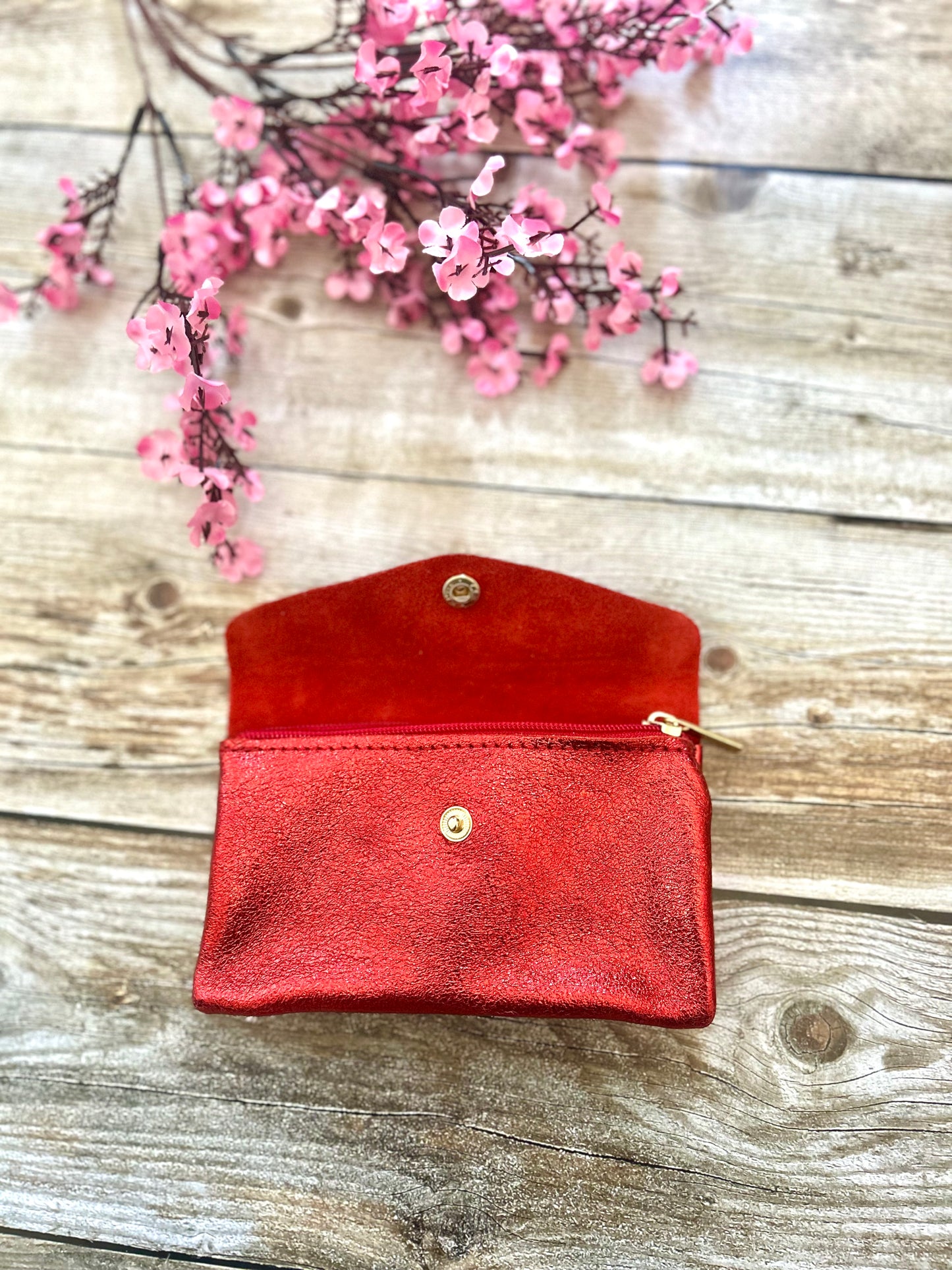 Porte-monnaie June Rouge (100% cuir)