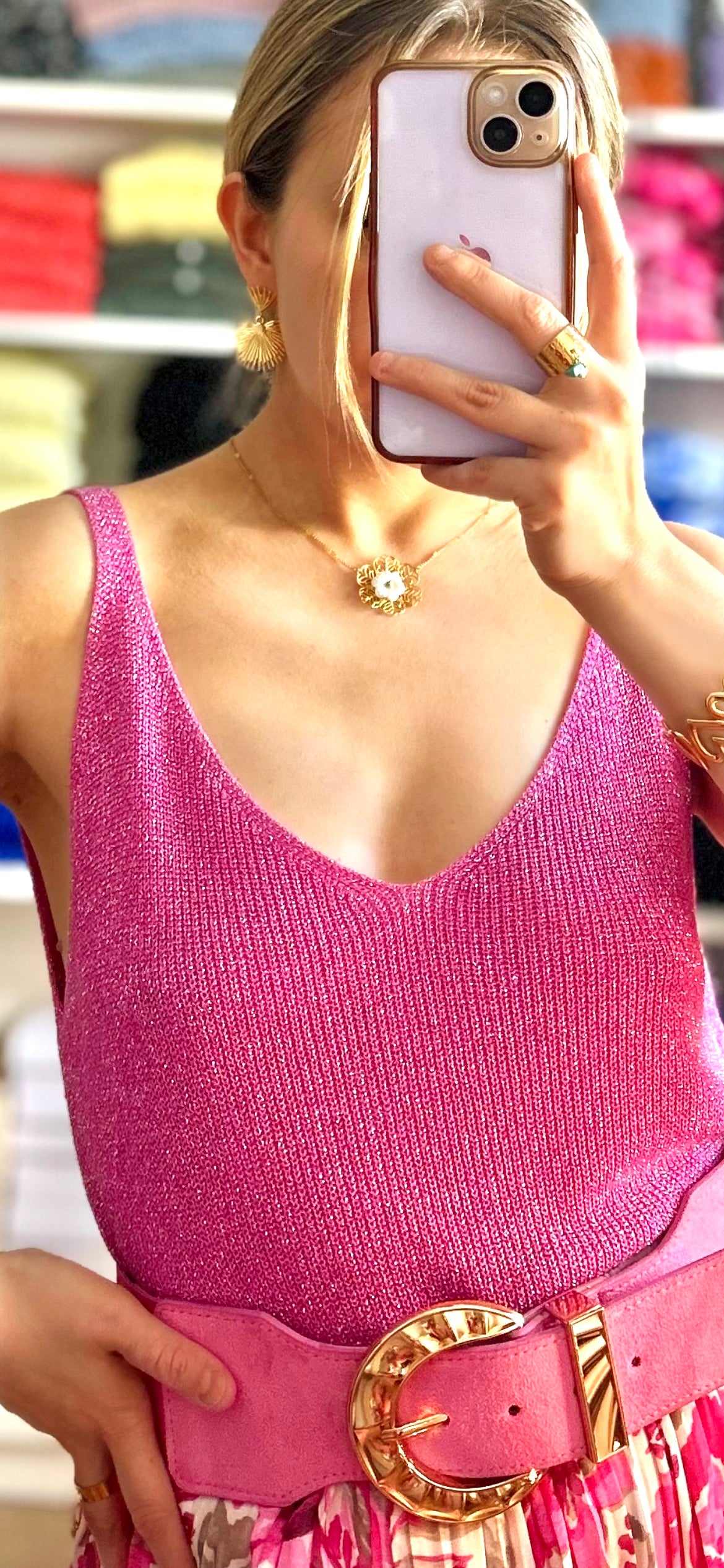 Top Paillettes Sienna Fuchsia