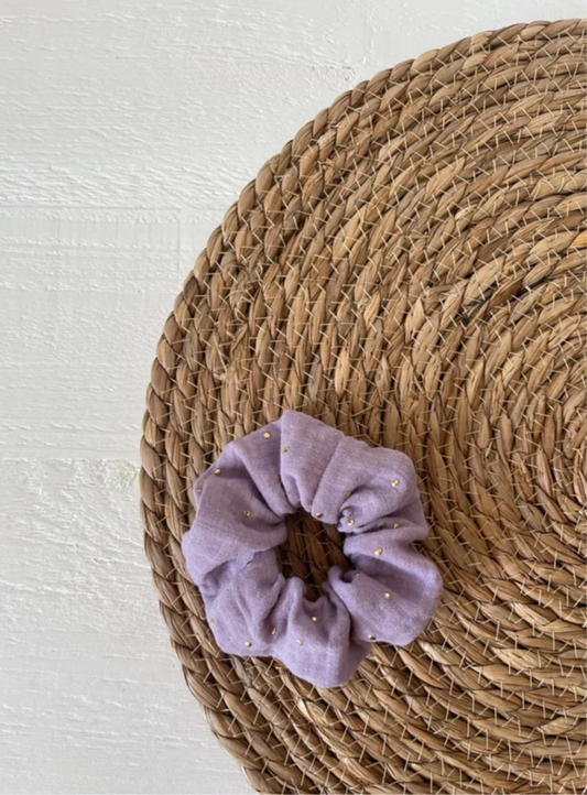 Chouchou gaz de coton Lilas
