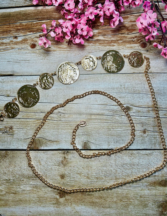 Chaîne de taille pièces de monnaie (Taille ajustée 36-42)