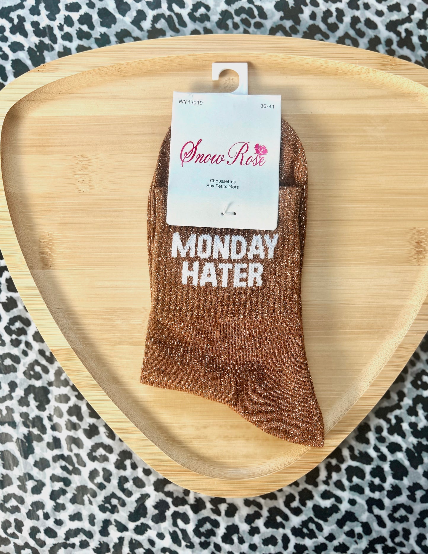 Chaussettes à paillettes « MONDAY HATER »