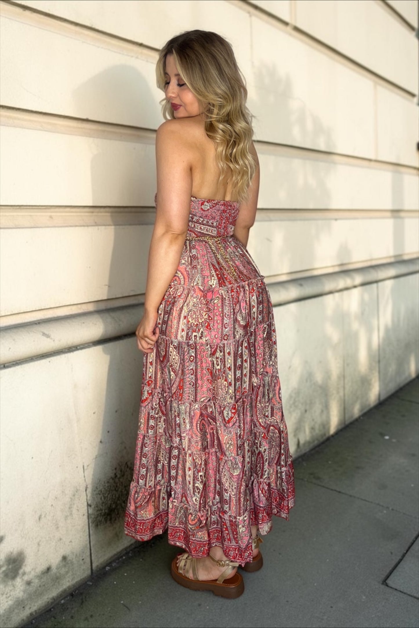 Robe/jupe Longue Bohème Indie Rose Clair