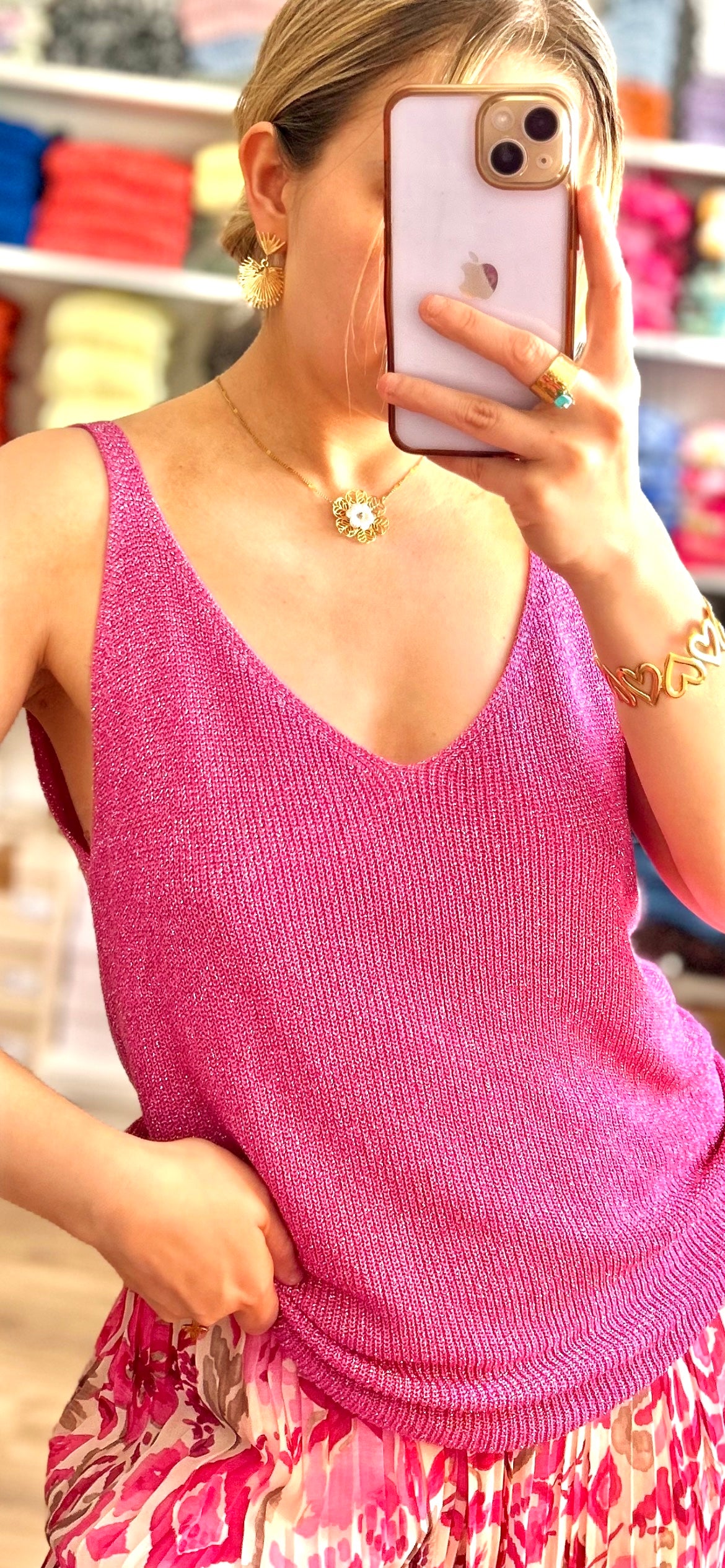 Top Paillettes Sienna Fuchsia