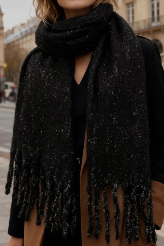 Écharpe Alyssa à paillettes Noire