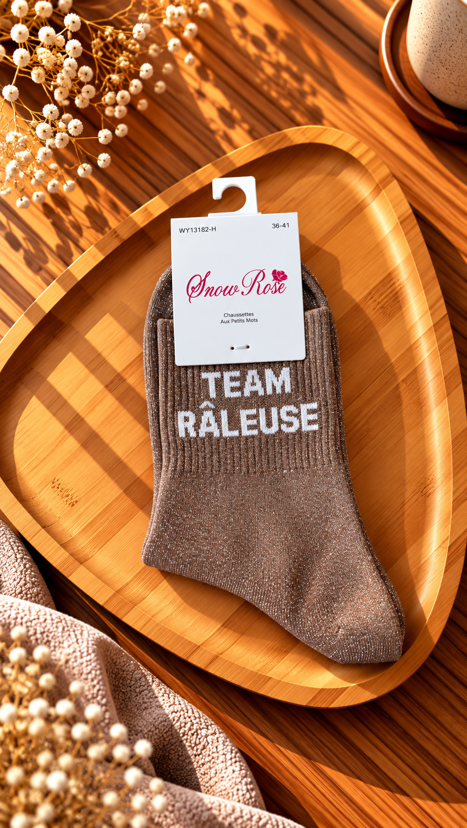 Chaussettes à paillettes «TEAM RÂLEUSE »