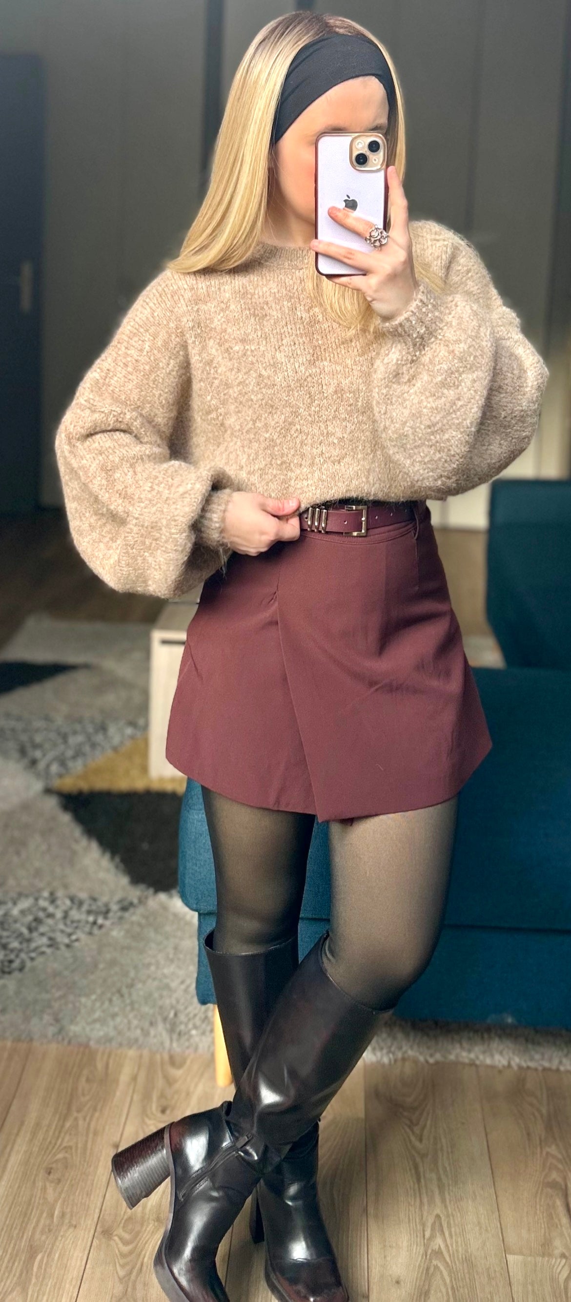 Jupe Short Maddy Bordeaux