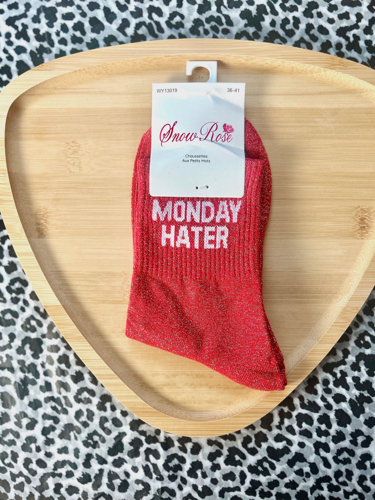 Chaussettes à paillettes « MONDAY HATER »