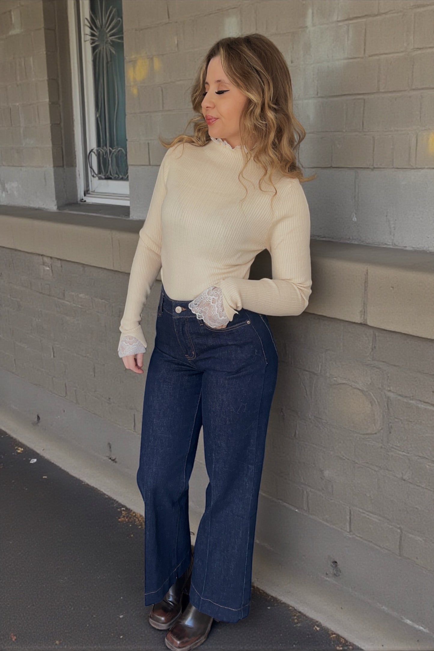 Top dentelle Bérénice Beige