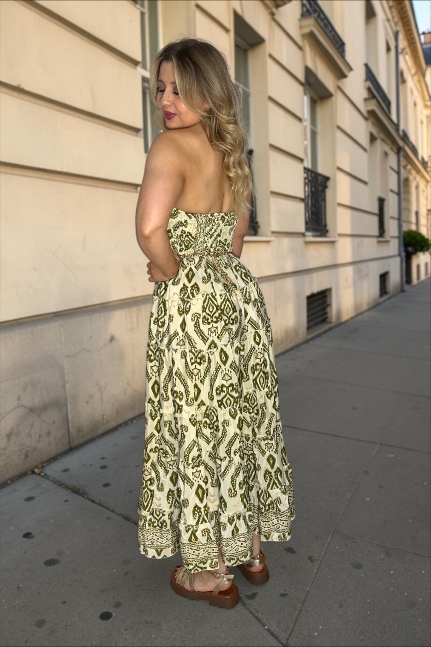 Robe/jupe Longue Bohème Indie Kaki