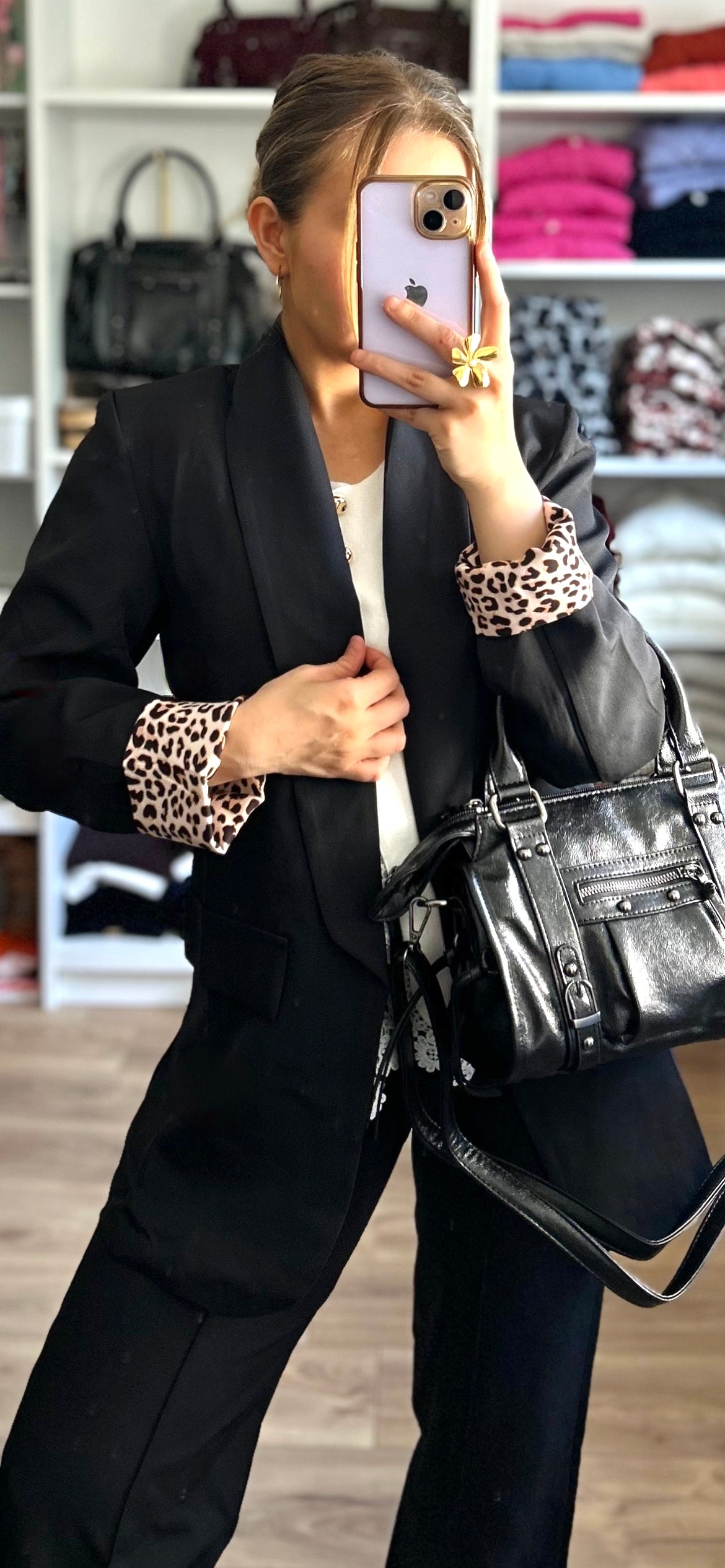 Blazer Mina Léopard Noir