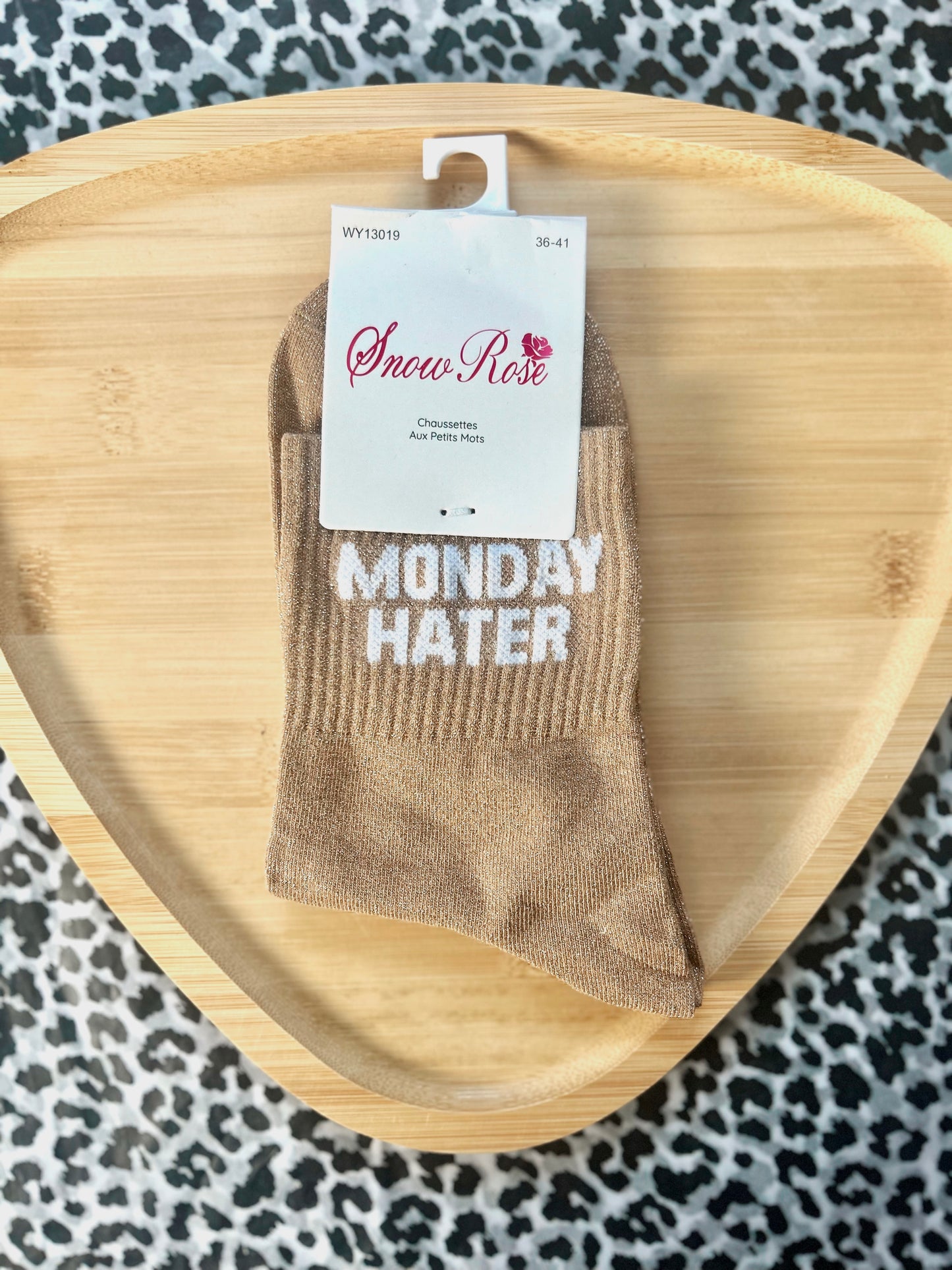Chaussettes à paillettes « MONDAY HATER »