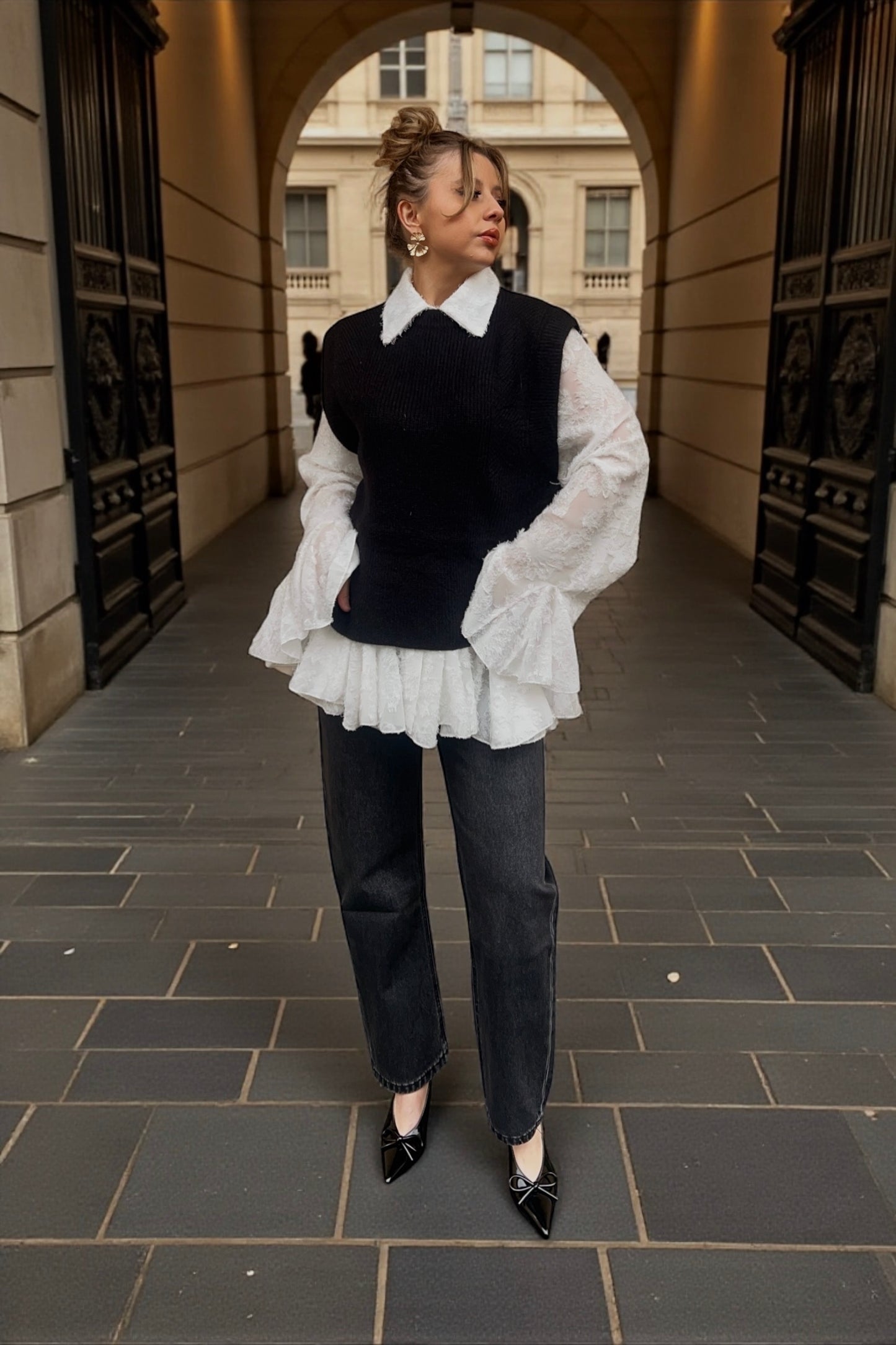 Pull sans manches Paul Noir