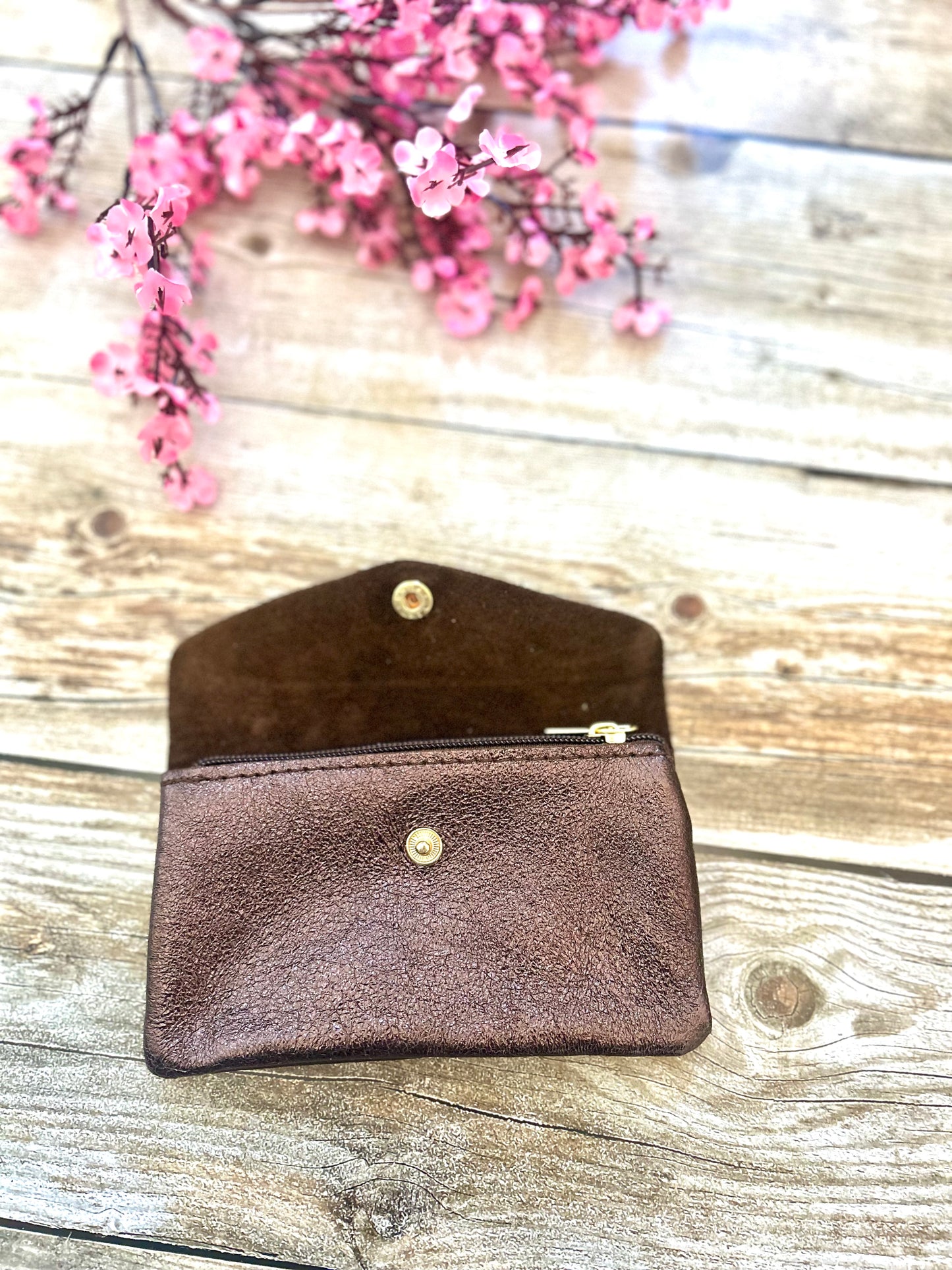 Porte-monnaie June Chocolat (100% cuir)