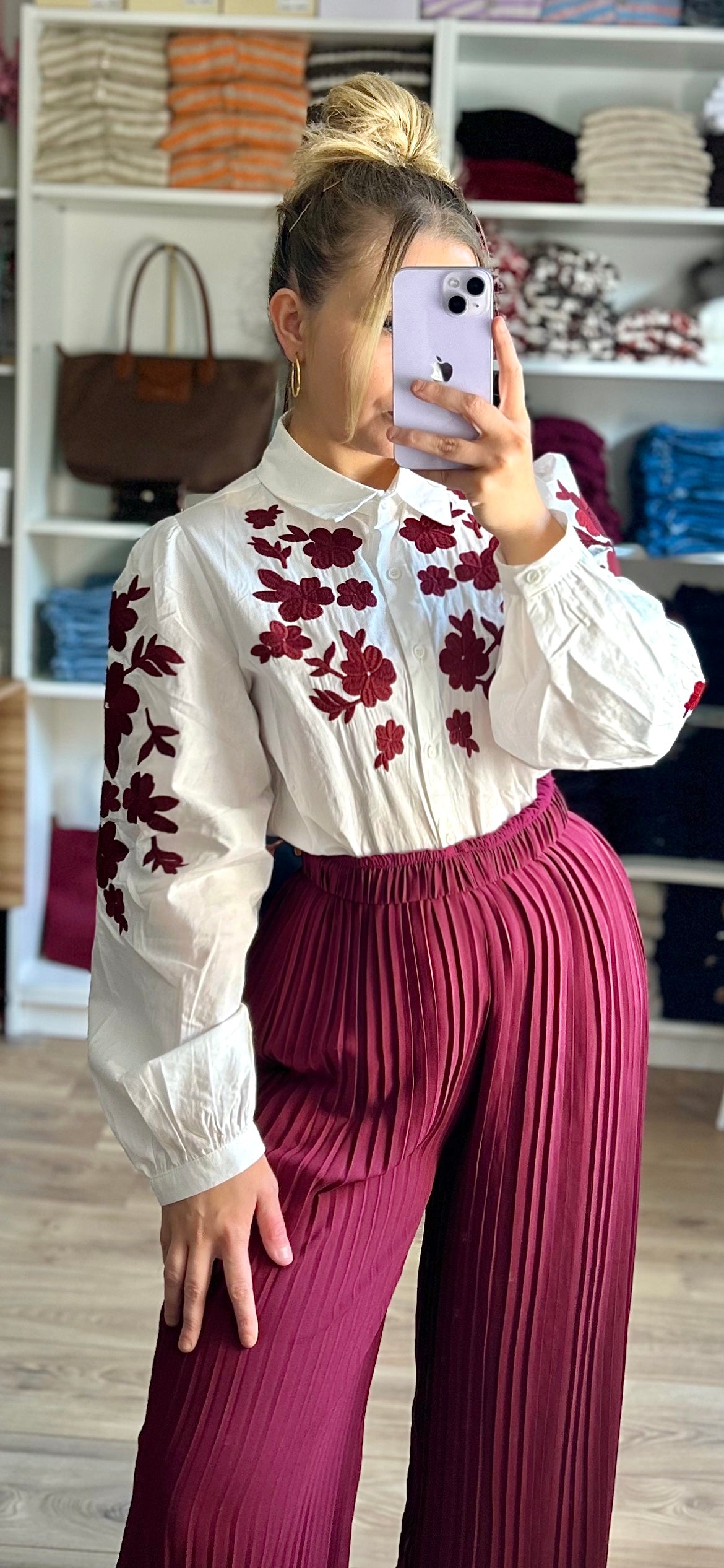 Pantalon Noa Bordeaux