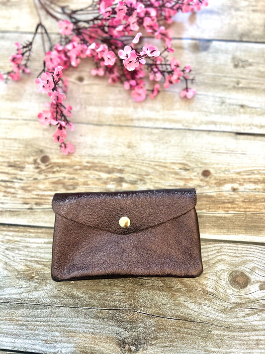 Porte-monnaie June Chocolat (100% cuir)