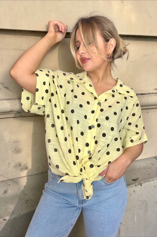 Chemise à Pois Suzon Jaune
