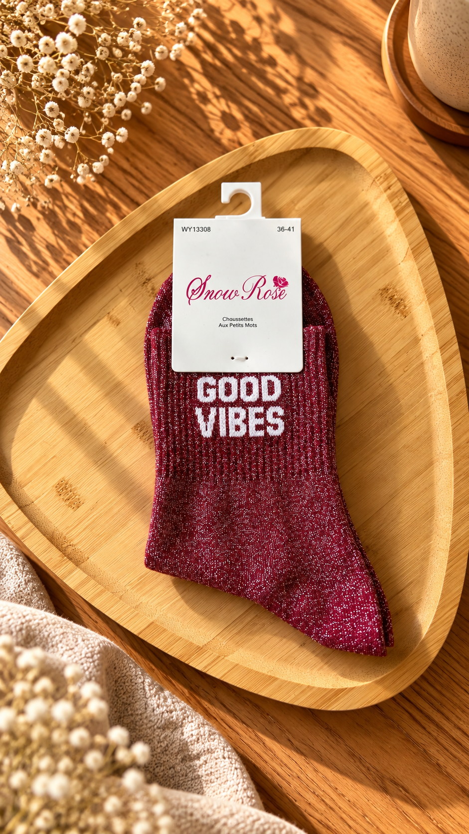 Chaussettes à Paillettes « GOOD VIBES »