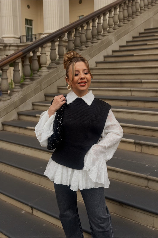 Pull sans manches Paul Noir