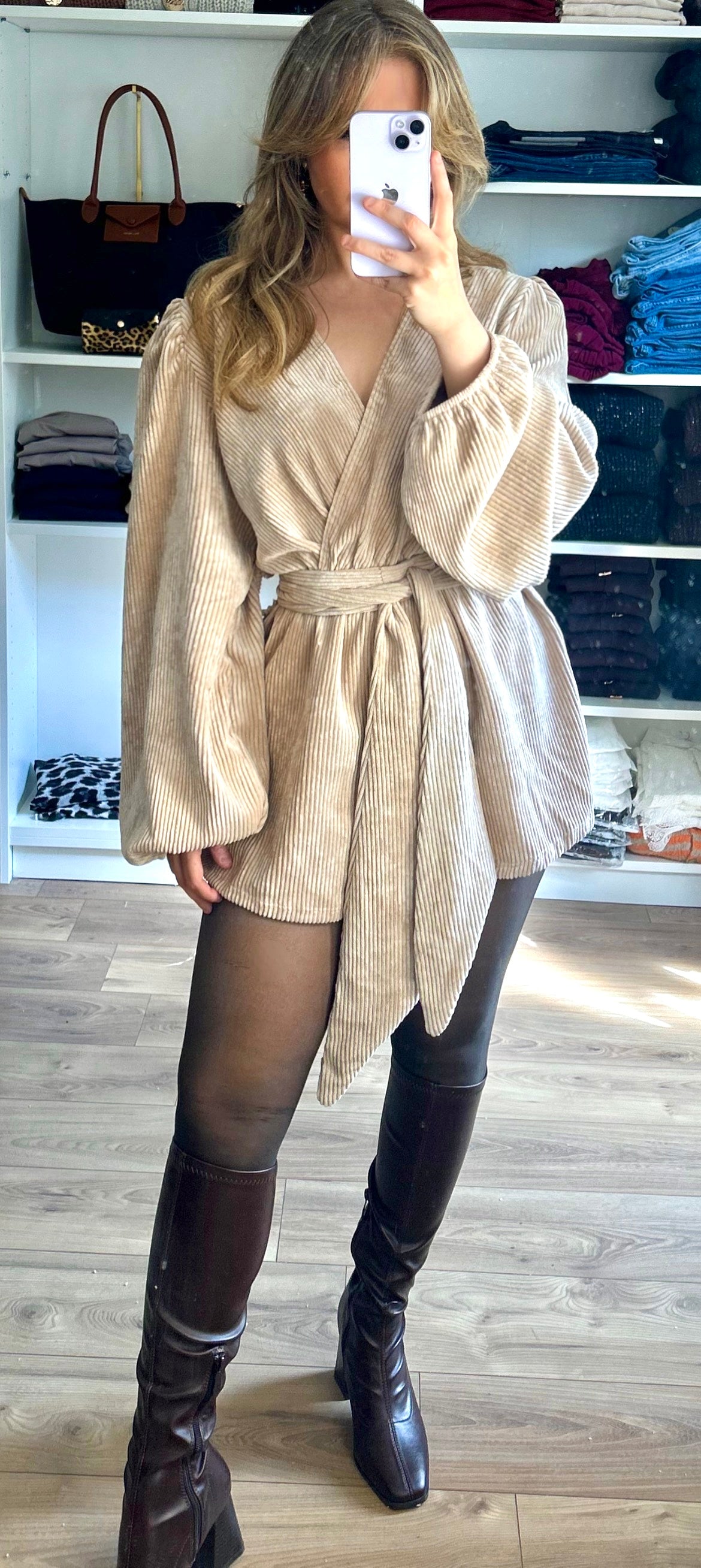 Robe combishort Ariana Beige