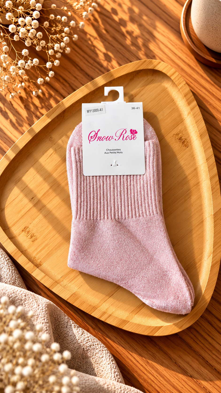 Chaussettes à paillettes unies