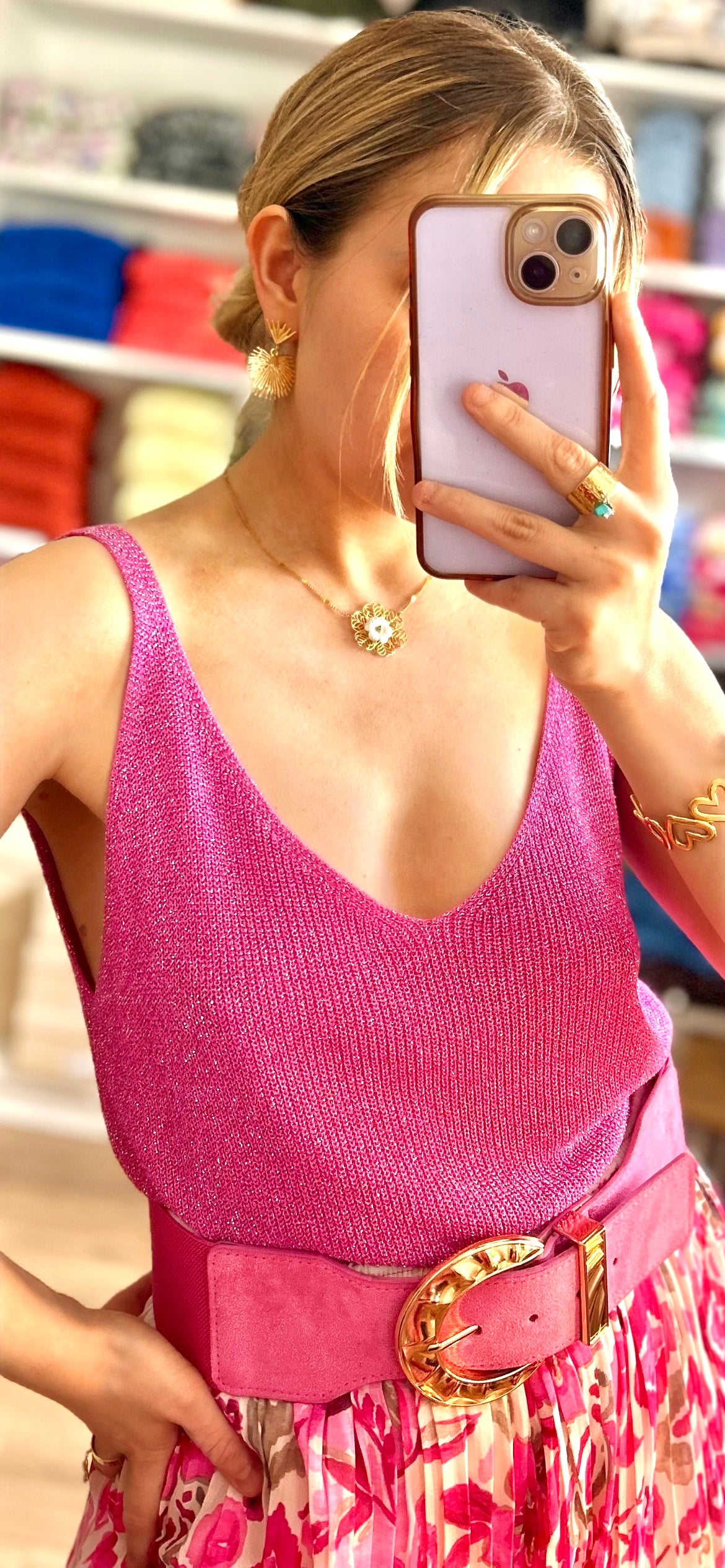 Top Paillettes Sienna Fuchsia