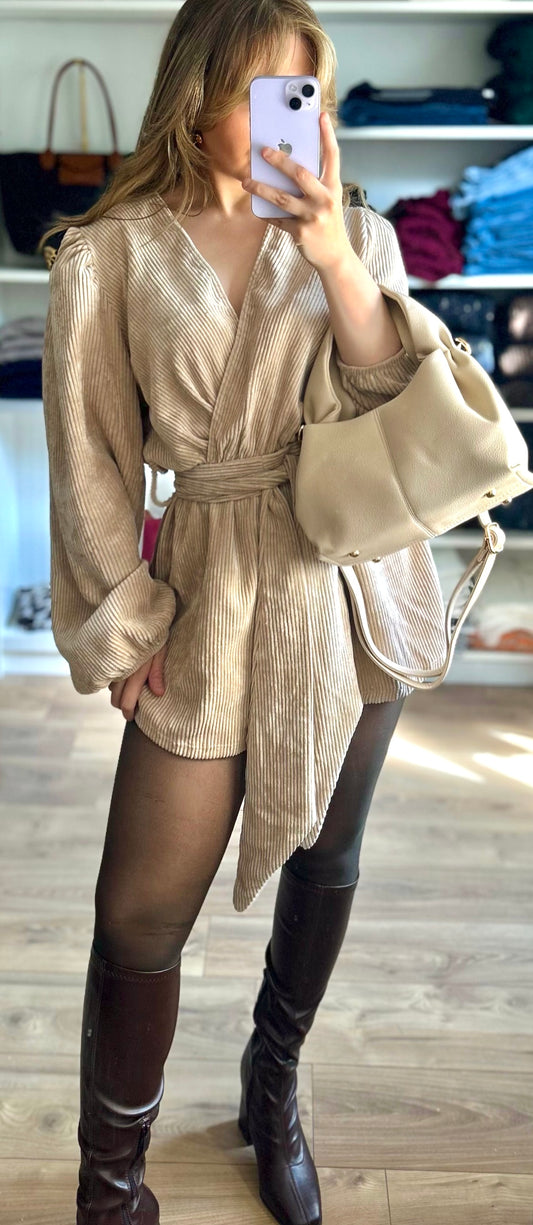 Robe combishort Ariana Beige