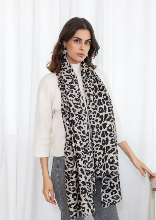 Foulard Léo Gris à paillettes