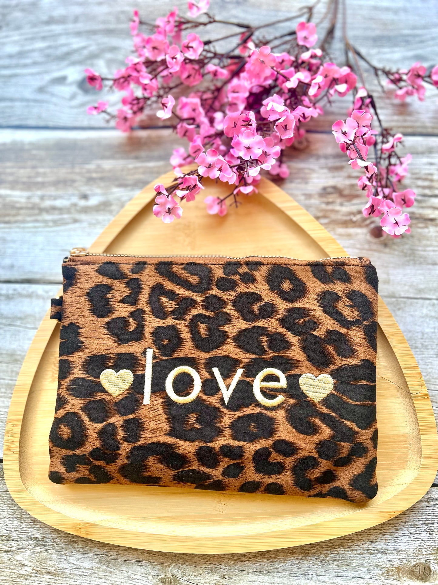 Pochette léopard LOVE Camel