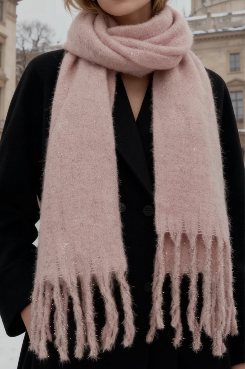Écharpe Alyssa à paillettes Rose Pâle