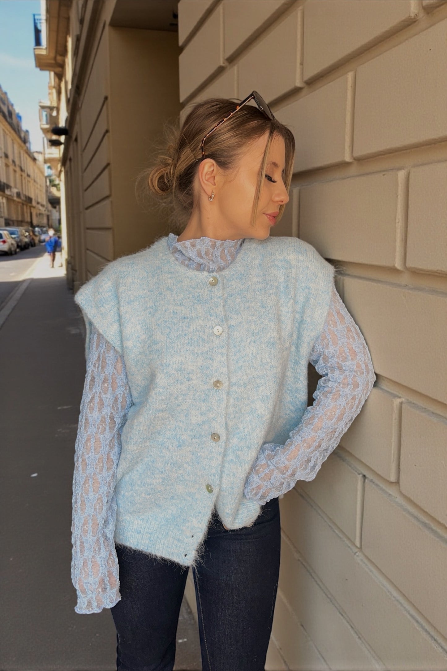 Pull sans manches Milo Bleu Clair
