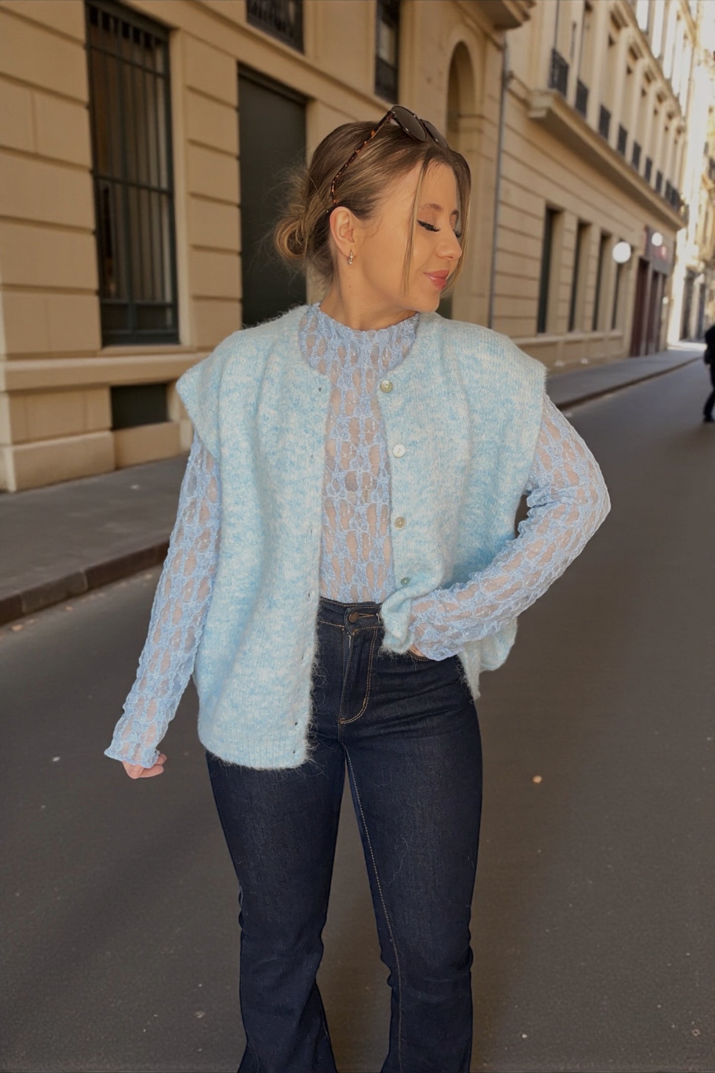 Pull sans manches Milo Bleu Clair