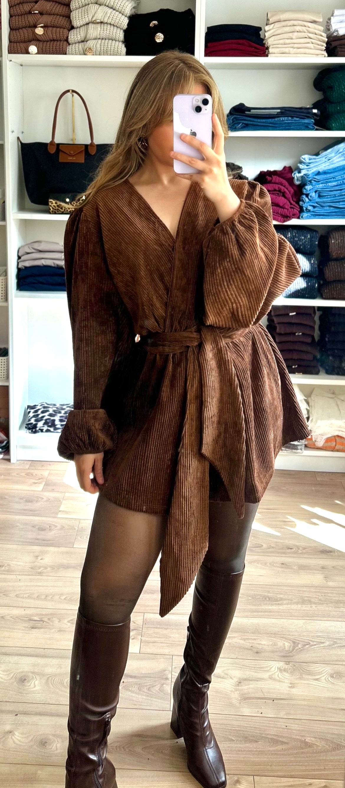 Robe combishort Ariana Marron