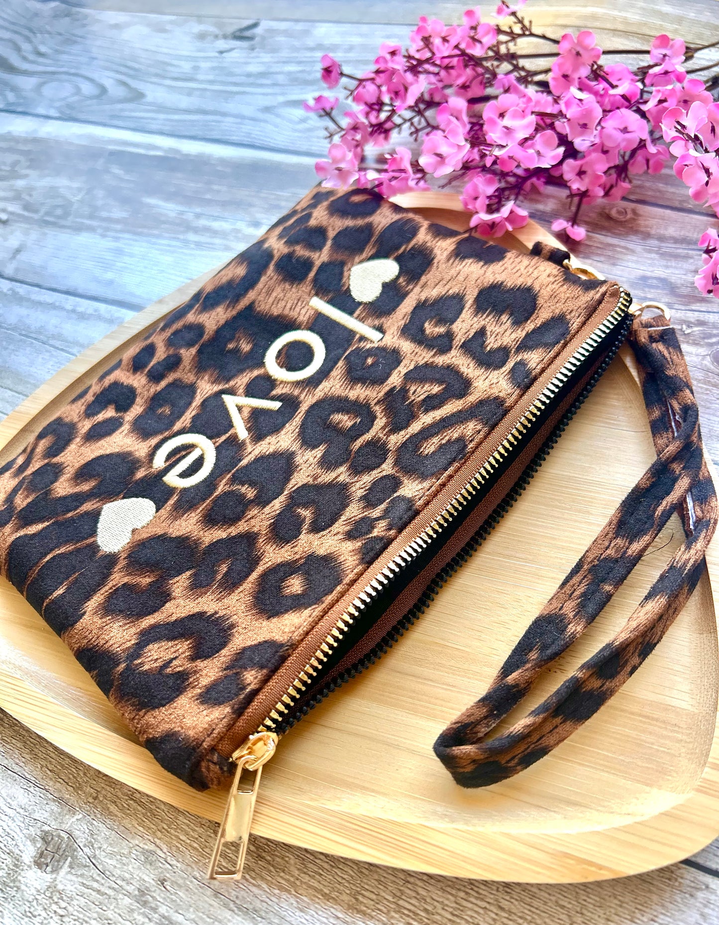 Pochette léopard LOVE Camel