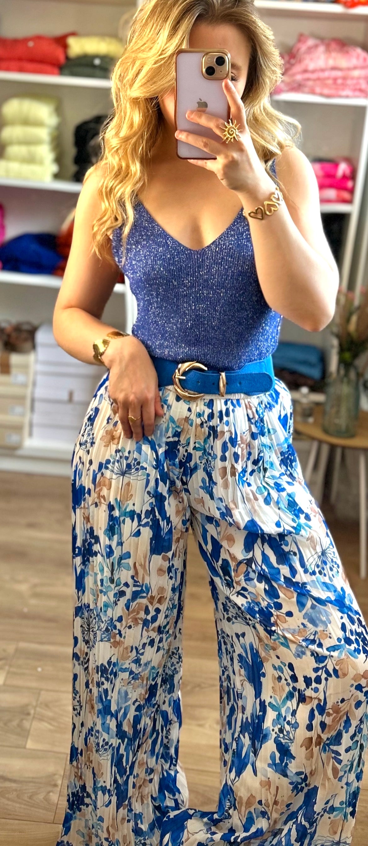 Top Paillettes Sienna Bleu Royal