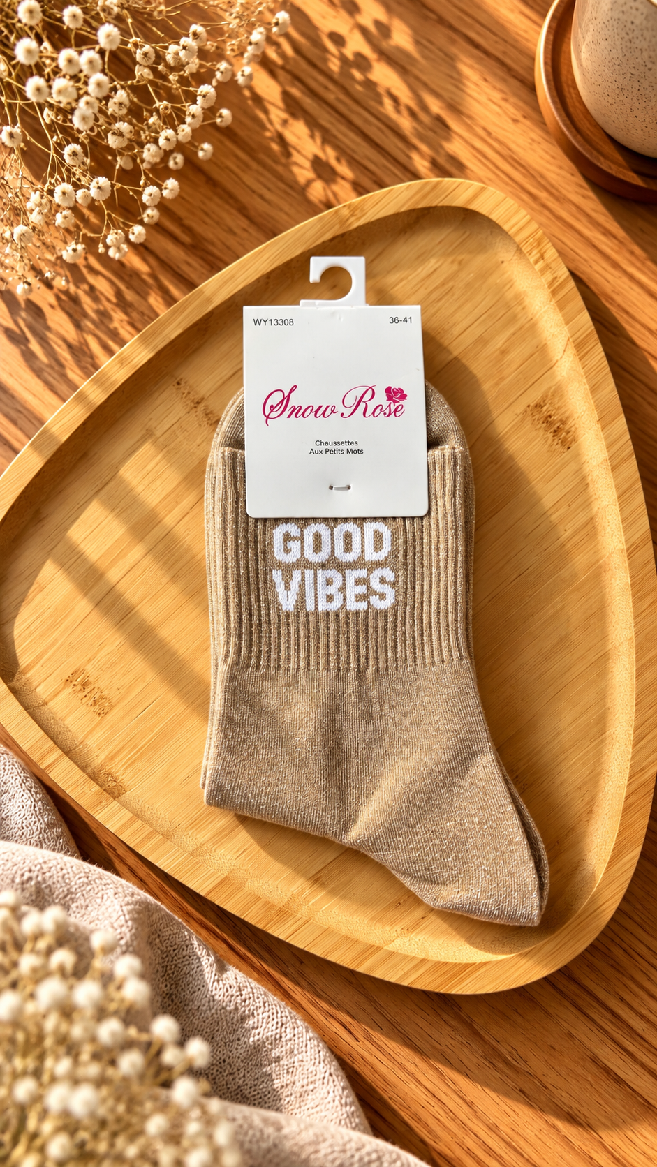 Chaussettes à Paillettes « GOOD VIBES »