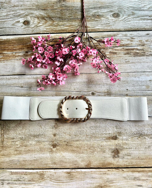 Ceinture Goldie Blanche (Taille Intermédiaire 38-46)