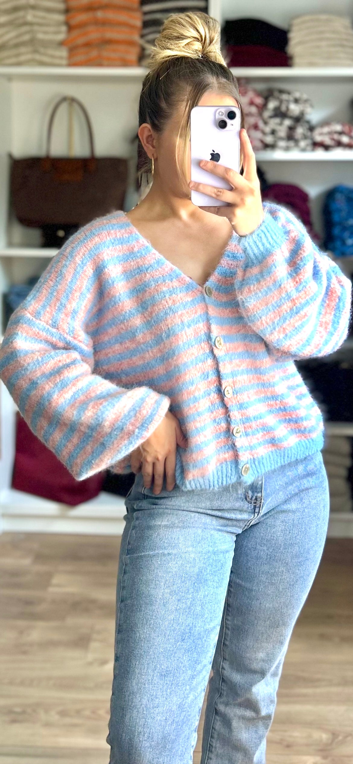Gilet Tessa Bleu-Rose