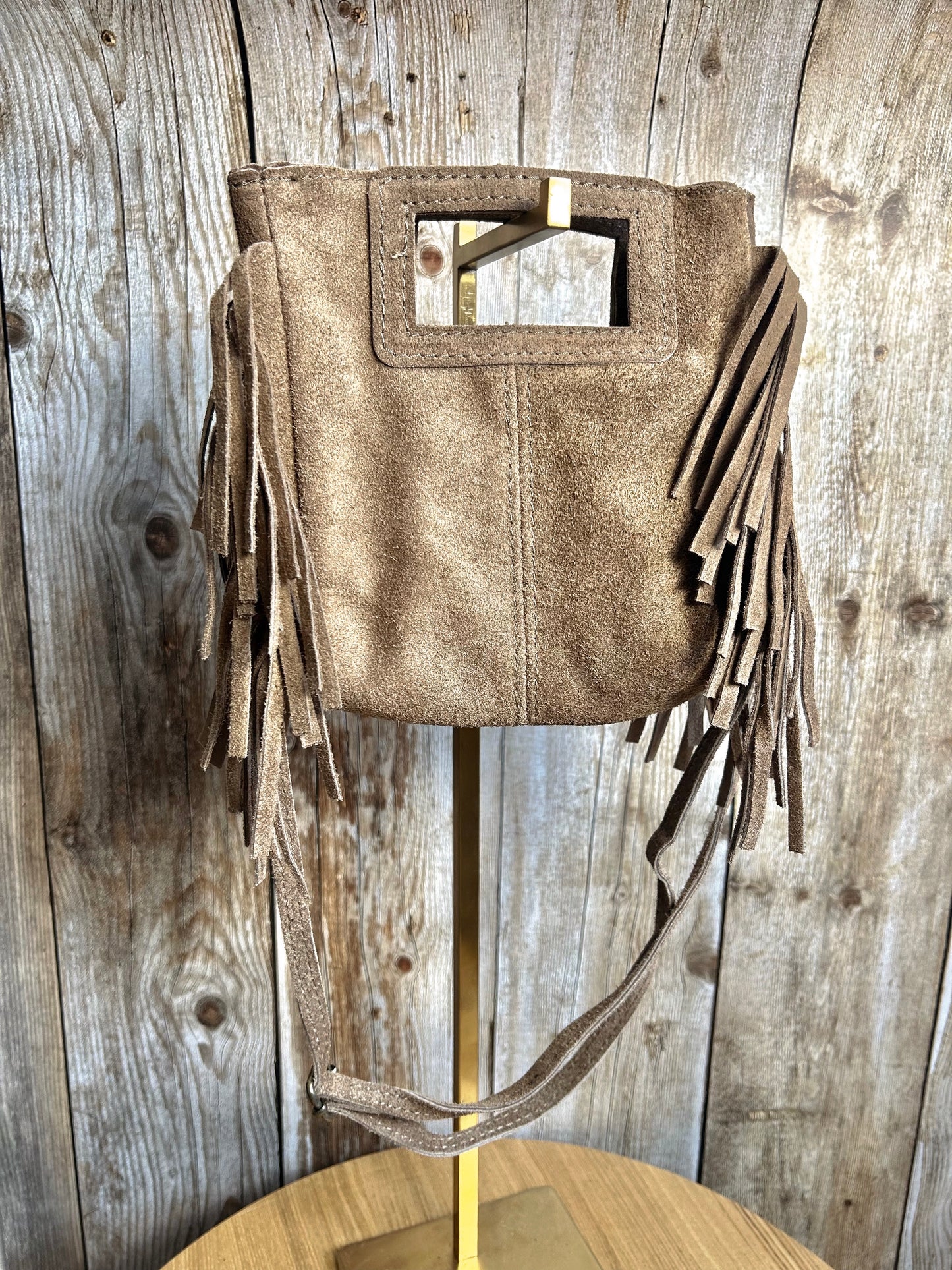 Sac Léane Taupe 100% cuir (taille S)