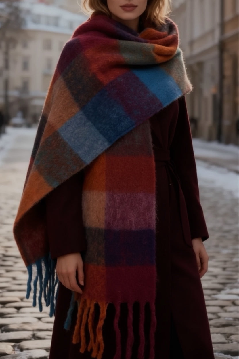 Écharpe Hermione Bleu/Orange/Fuchsia