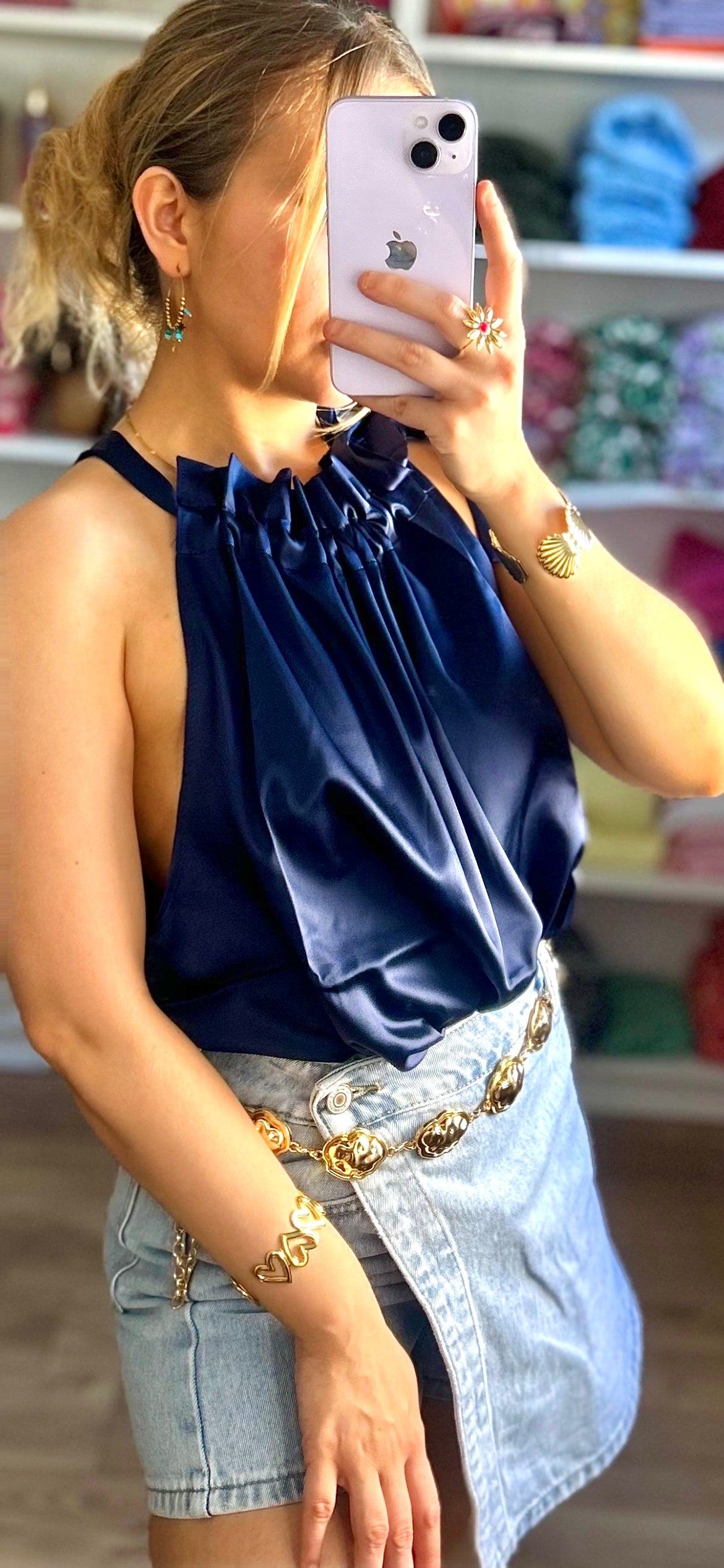 Top Aliénor Bleu Marine