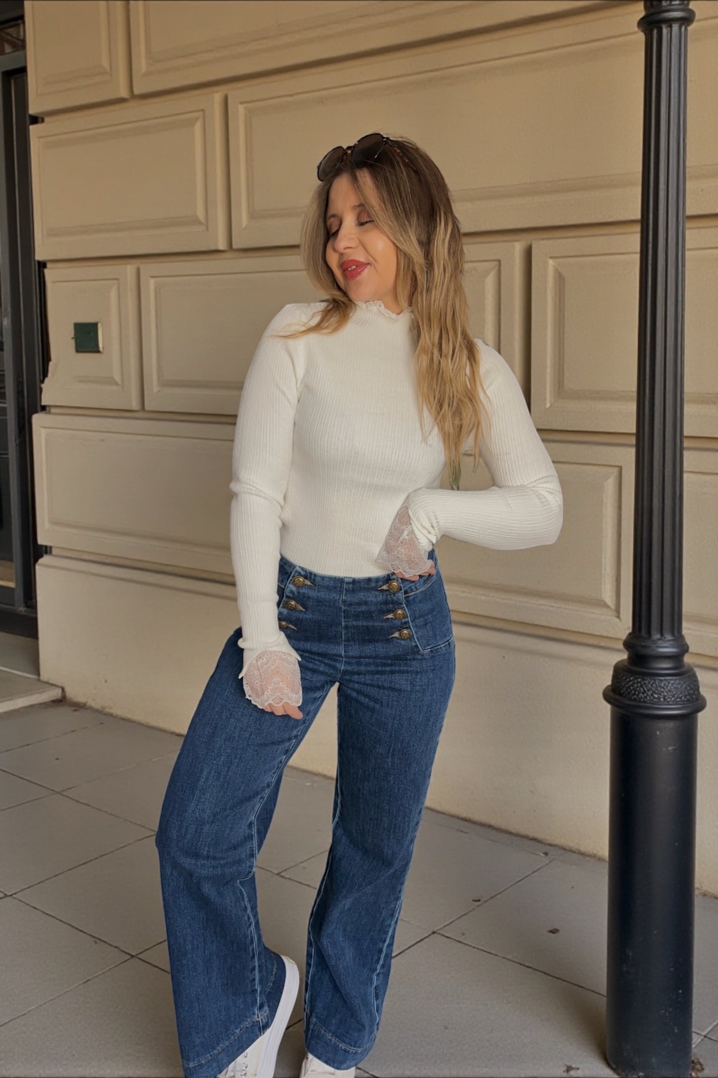 Top Dentelle Bérénice Écru